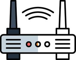 Wi-Fi router pieno metà tagliare icona vettore