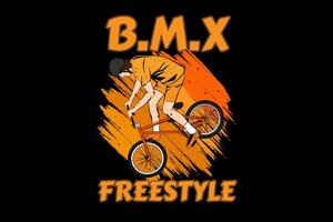 bmx freestyle design vintage retrò vettore