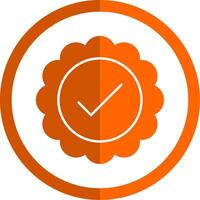 approvato glifo arancia cerchio icona vettore