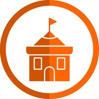 tempio glifo arancia cerchio icona vettore