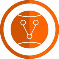 Condividere opzione glifo arancia cerchio icona vettore