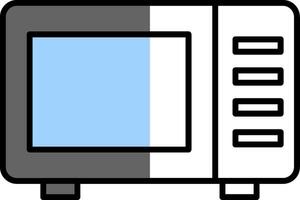 microonde pieno metà tagliare icona vettore