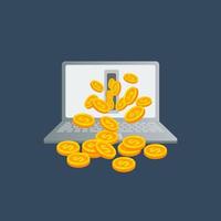 guadagnare soldi online illustrazione vettoriale di design. fare soldi online icona simbolo design