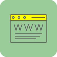 del browser pieno giallo icona vettore