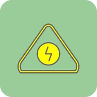 elettrico Pericolo cartello pieno giallo icona vettore