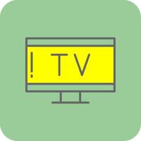 tv pieno giallo icona vettore