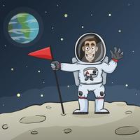 Astronauta sulla luna vettore