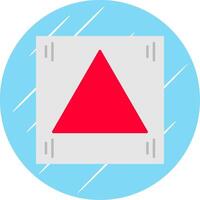 triangolo piatto blu cerchio icona vettore