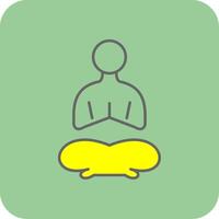 yoga pieno giallo icona vettore
