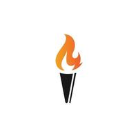 modello di vettore dell'icona del logo della fiamma della torcia