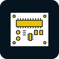 icona a due colori del glifo della scheda PCB vettore