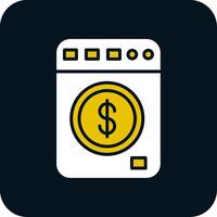 icona a due colori del glifo del riciclaggio di denaro vettore