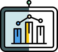 bar grafico pieno metà tagliare icona vettore