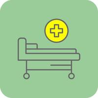 ospedale letto pieno giallo icona vettore