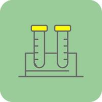 test tubi pieno giallo icona vettore