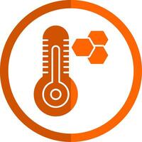 termometro glifo arancia cerchio icona vettore