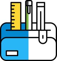 matita Astuccio pieno metà tagliare icona vettore
