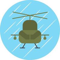 militare elicottero piatto blu cerchio icona vettore