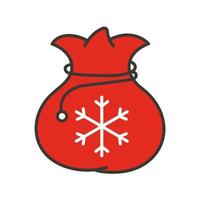 icona del colore della borsa regalo di Babbo Natale. illustrazione vettoriale isolato