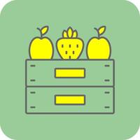 frutta scatola pieno giallo icona vettore