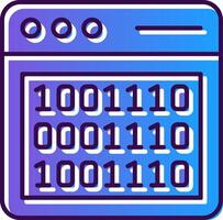 binario codice pendenza pieno icona vettore