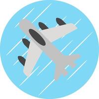 Jet aereo piatto blu cerchio icona vettore