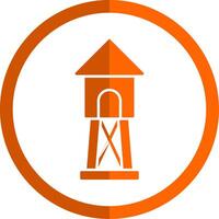 torre di guardia glifo arancia cerchio icona vettore