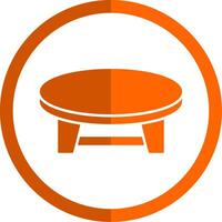 caffè tavolo glifo arancia cerchio icona vettore