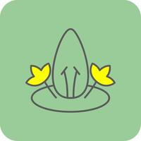 Acanthaceae pieno giallo icona vettore