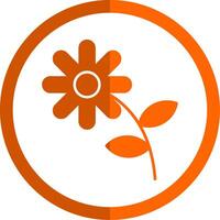 Asteraceae glifo arancia cerchio icona vettore