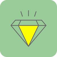 diamante pieno giallo icona vettore