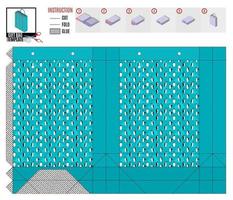 modello per costruire un sacchetto regalo luminoso con i pinguini vettore