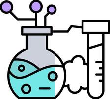 chimico reazione pieno metà tagliare icona vettore