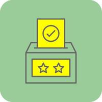 voto scatola pieno giallo icona vettore