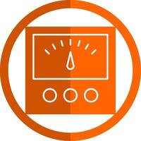 voltaggio indicatore glifo arancia cerchio icona vettore