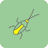 scarafaggio pieno giallo icona vettore
