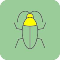 scarafaggio pieno giallo icona vettore