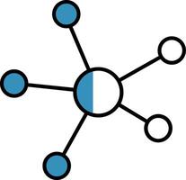 connessione pieno metà tagliare icona vettore