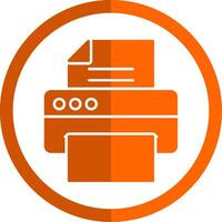 stampante glifo arancia cerchio icona vettore