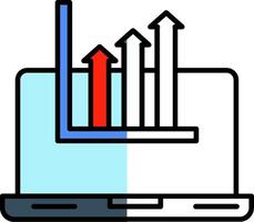 digitale economia pieno metà tagliare icona vettore