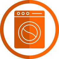 lavanderia glifo arancia cerchio icona vettore