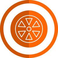 ruota glifo arancia cerchio icona vettore