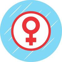 femmina simbolo piatto blu cerchio icona vettore
