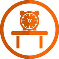 tavolo orologio glifo arancia cerchio icona vettore