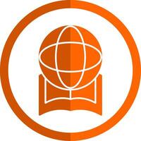 globale formazione scolastica glifo arancia cerchio icona vettore