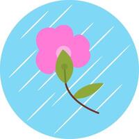 orchidea piatto blu cerchio icona vettore