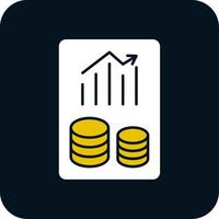 finanza rapporto glifo Due colore icona vettore