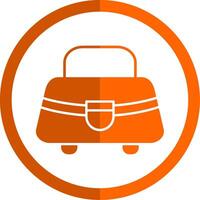 borsa glifo arancia cerchio icona vettore