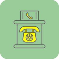 telefono cabina pieno giallo icona vettore