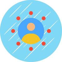 avatar piatto blu cerchio icona vettore